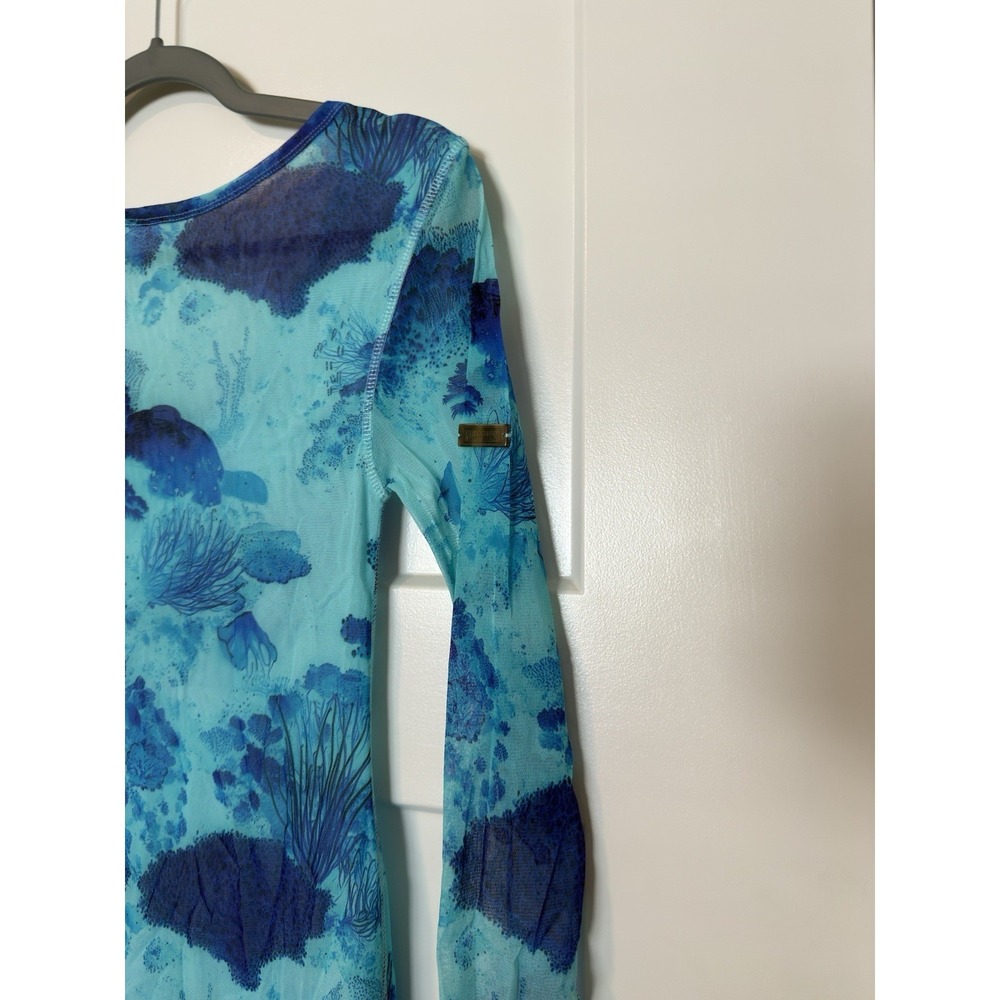 Vilebrequin Lizabeth Maxi Dress NWT TULLE CORAL REEF Oxygen Size Medium Blue - Picture 4 of 8